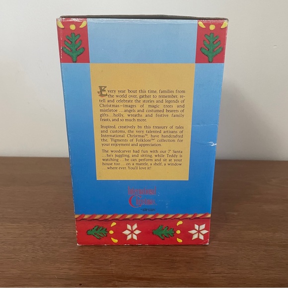 Figments of Folklore Hand Carved Wood Santa & Teddy 7”+ Christmas Tree 9” - Picture 14 of 14